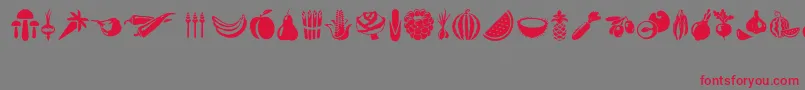 Vegetables Font – Red Fonts on Gray Background
