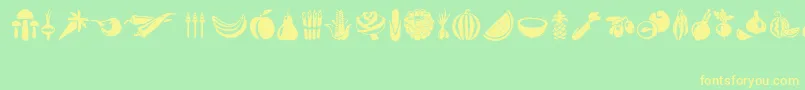 Vegetables Font – Yellow Fonts on Green Background