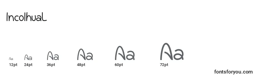 Размеры шрифта IncolhuaL