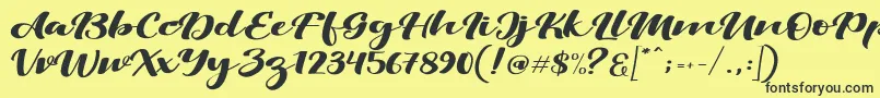 fuente ViksiScript – Fuentes Negras Sobre Fondo Amarillo