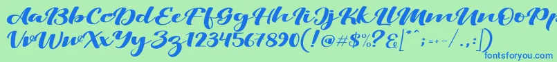 fuente ViksiScript – Fuentes Azules Sobre Fondo Verde