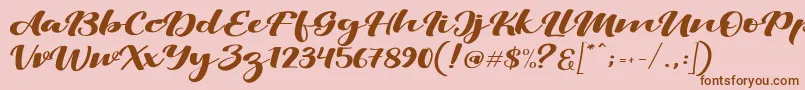 ViksiScript-Schriftart – Braune Schriften auf rosa Hintergrund