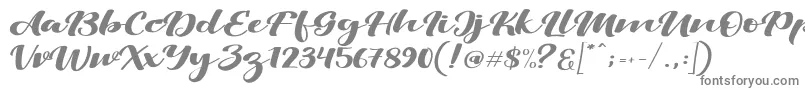 ViksiScript-fontti – harmaat kirjasimet valkoisella taustalla