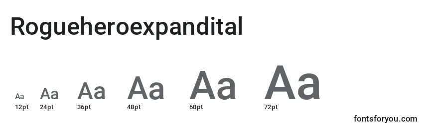 Rogueheroexpandital Font Sizes