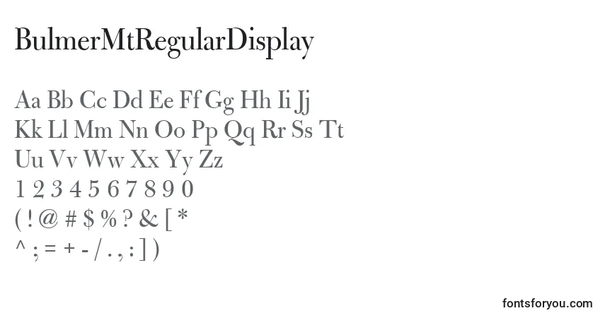A fonte BulmerMtRegularDisplay – alfabeto, números, caracteres especiais