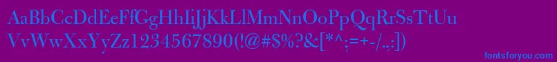 BulmerMtRegularDisplay Font – Blue Fonts on Purple Background