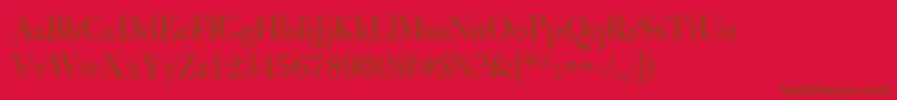 BulmerMtRegularDisplay Font – Brown Fonts on Red Background