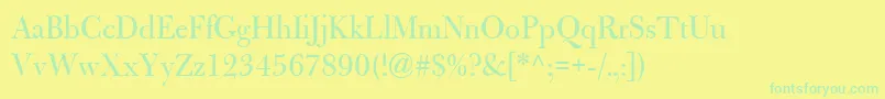 BulmerMtRegularDisplay Font – Green Fonts on Yellow Background