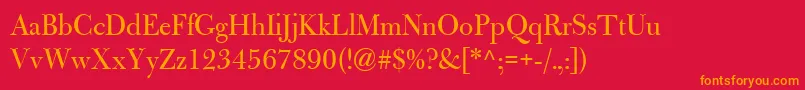 BulmerMtRegularDisplay Font – Orange Fonts on Red Background