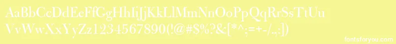 BulmerMtRegularDisplay Font – White Fonts on Yellow Background