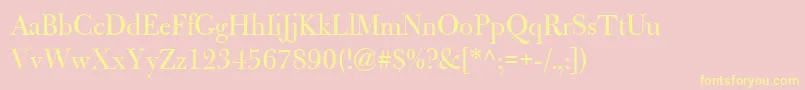 BulmerMtRegularDisplay Font – Yellow Fonts on Pink Background