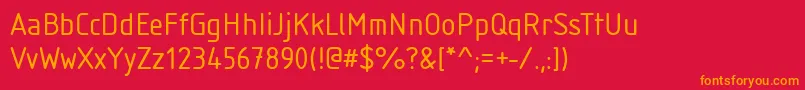フォントIsonormRegular – 赤い背景にオレンジの文字