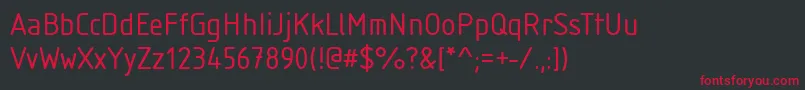 フォントIsonormRegular – 黒い背景に赤い文字