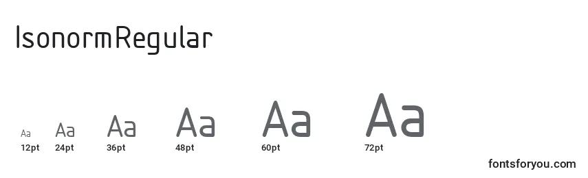 IsonormRegular Font Sizes