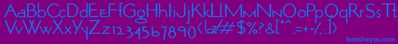 Optio Font – Blue Fonts on Purple Background