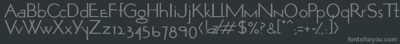 フォントOptio – 黒い背景に灰色の文字