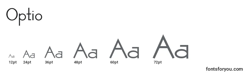 Optio Font Sizes