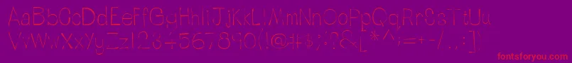 LinotypetapesideLight-Schriftart – Rote Schriften auf violettem Hintergrund