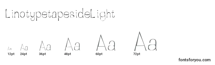 Размеры шрифта LinotypetapesideLight
