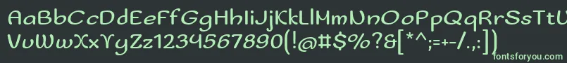 フォントSofadioneRegular – 黒い背景に緑の文字