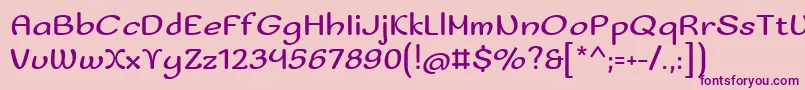 SofadioneRegular Font – Purple Fonts on Pink Background