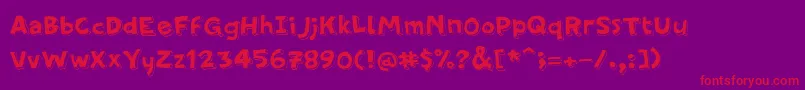 PfamateurThinsolid Font – Red Fonts on Purple Background