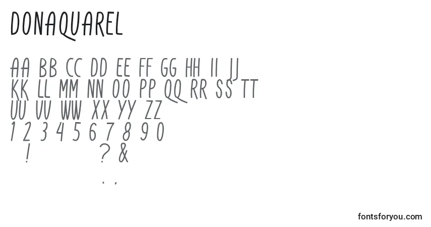 DonAquarel-fontti – aakkoset, numerot, erikoismerkit