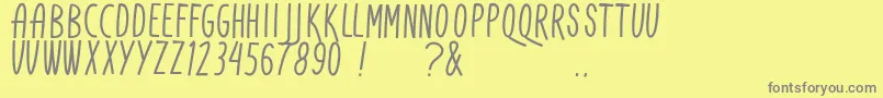 More about DonAquarel Font DonAquarel Font – Gray Fonts on Yellow Background