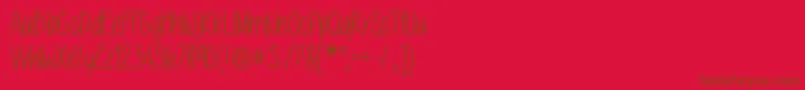 MacilynnMarie-fontti – ruskeat fontit punaisella taustalla