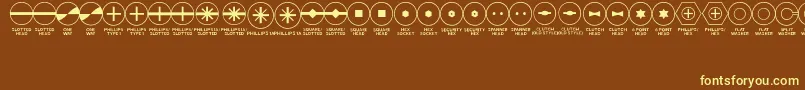 Шрифт FastenersJl – жёлтые шрифты на коричневом фоне