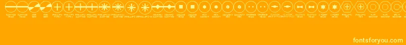 FastenersJl Font – Yellow Fonts on Orange Background