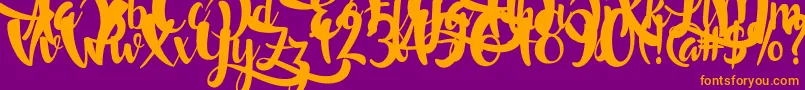 LostInWild Font – Orange Fonts on Purple Background