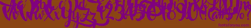 LostInWild Font – Purple Fonts on Brown Background