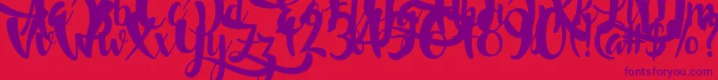 LostInWild Font – Purple Fonts on Red Background