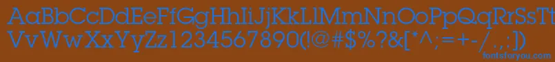 Fonte LubalingraphstdBook – fontes azuis em um fundo marrom