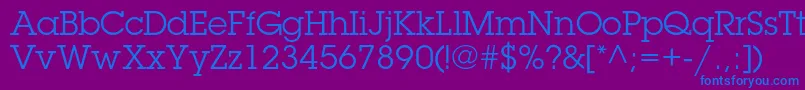 LubalingraphstdBook-fontti – siniset fontit violetilla taustalla