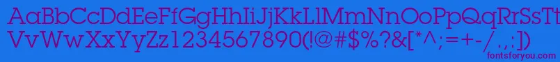 Czcionka LubalingraphstdBook – fioletowe czcionki na niebieskim tle