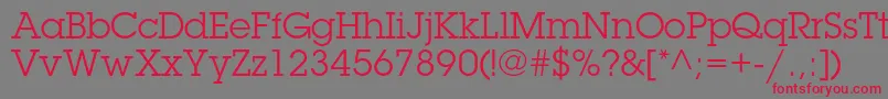 Czcionka LubalingraphstdBook – czerwone czcionki na szarym tle