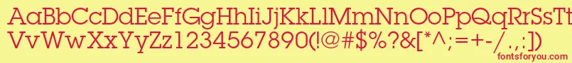 LubalingraphstdBook Font – Red Fonts on Yellow Background