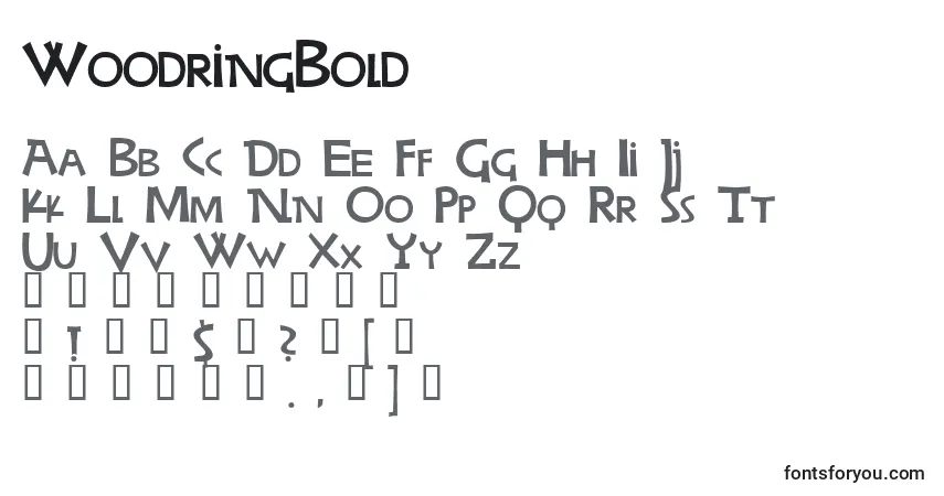 Шрифт WoodringBold – алфавит, цифры, специальные символы