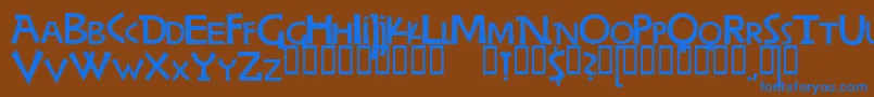 WoodringBold Font – Blue Fonts on Brown Background
