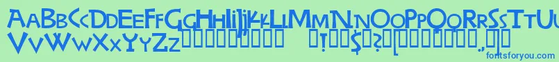 WoodringBold Font – Blue Fonts on Green Background