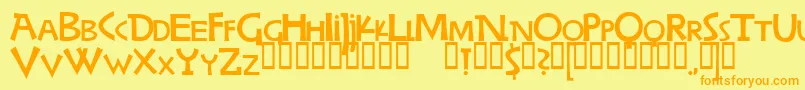 WoodringBold-Schriftart – Orangefarbene Schriften auf gelbem Hintergrund