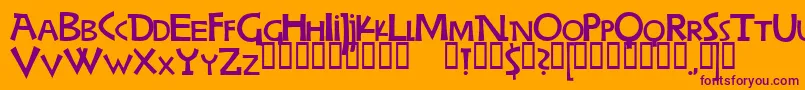 フォントWoodringBold – オレンジの背景に紫のフォント
