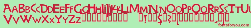 WoodringBold Font – Red Fonts on Green Background