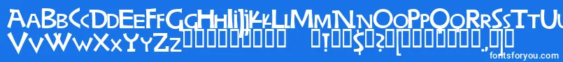 フォントWoodringBold – 青い背景に白い文字