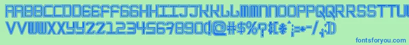Шрифт EpicenterTwostroke – синие шрифты на зелёном фоне