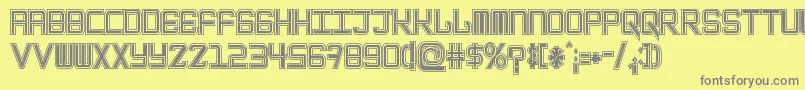 Fonte EpicenterTwostroke – fontes cinzas em um fundo amarelo