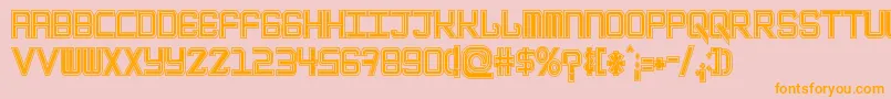 EpicenterTwostroke-Schriftart – Orangefarbene Schriften auf rosa Hintergrund