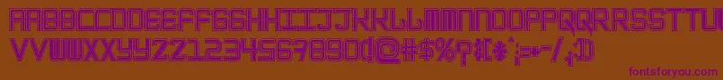 EpicenterTwostroke-fontti – violetit fontit ruskealla taustalla